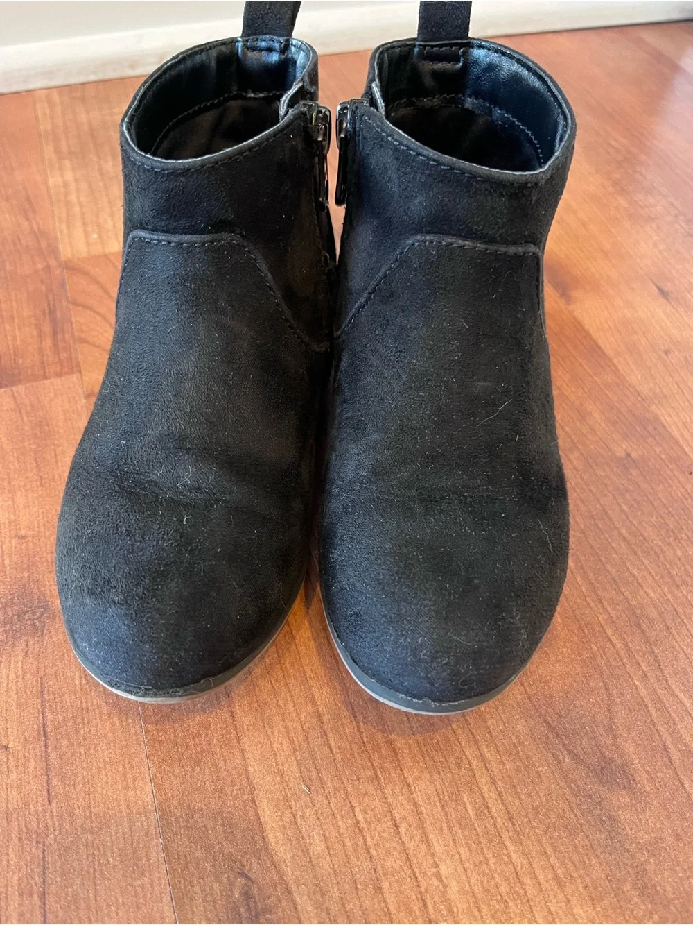 Girls Black Ankle Booties with Comfortable Zip Closure